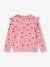 Mädchen Sweatshirt mit Volants und Prints graugrün+marine+rosa+wollweiß 7