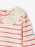 Baby Shirt mit besticktem Kragen hellbeige+marine gestreift+rot gestreift 18