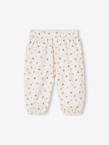 Mädchen Baby Cordhose mit Blumen wollweiß 2