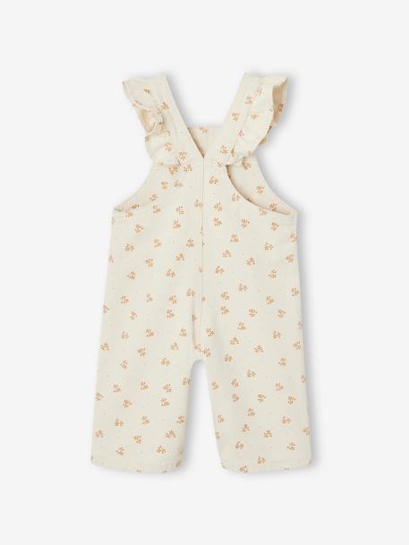 Geblümte Mädchen Baby Latzhose mit Rüschen vanille 2