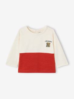 Babymode-Shirts & Rollkragenpullover-Shirts-Baby Shirt Colorblock mit Message, Bio-Baumwolle