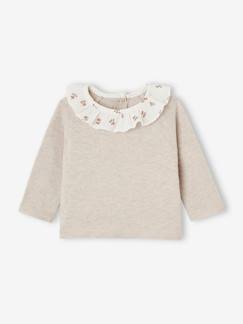 Babymode-Pullover, Strickjacken & Sweatshirts-Pullover-Baby Pullover mit geblümtem Kragen