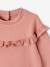 Mädchen Baby Sweatshirt mit besticktem Volant altrosa+ocker 3