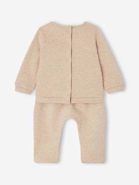 Baby-Set: Sweatshirt & Hose beige+beige meliert+rosa+rosa nude+wollweiß 11