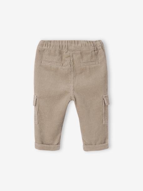 Baby Cordhose mit Cargotaschen taupe+terrakotta 2