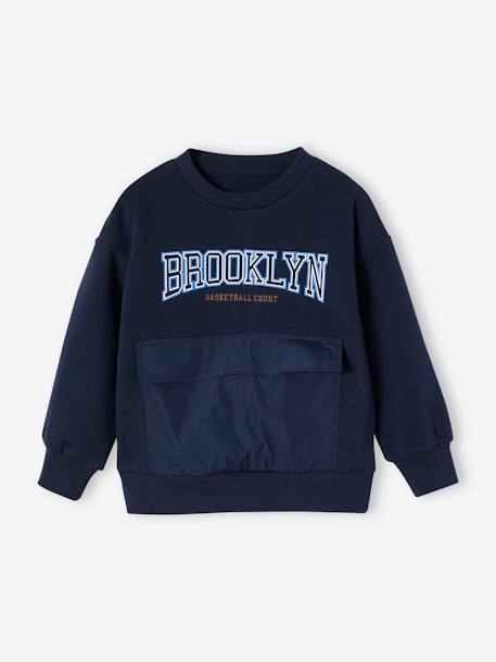 Jungen Sport-Sweatshirt BROOKLYN mit Recycling-Polyester nachtblau 1