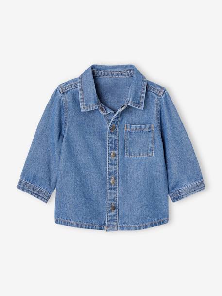 Baby Jeanshemd mit Druckknöpfen, personalisierbar blue stone 2