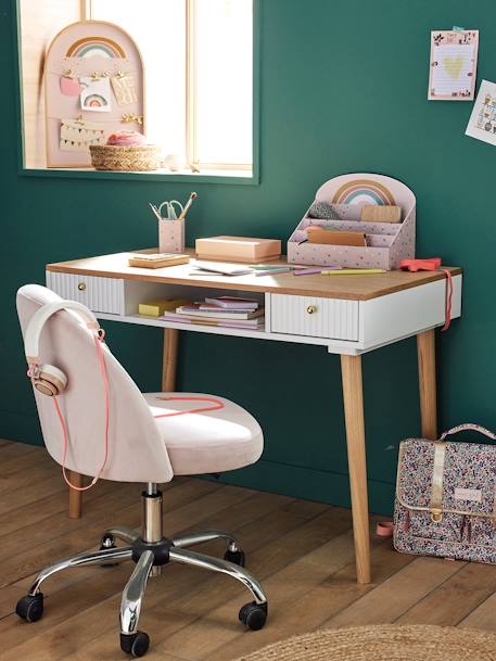 Schreibtischstuhl für Grundschulkinder, Rollen - aqua+blau/grün+pudrig rosa - 3