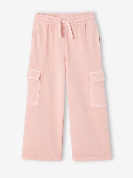 Weite Mädchen Joggpants anthrazit+pudrig rosa 5