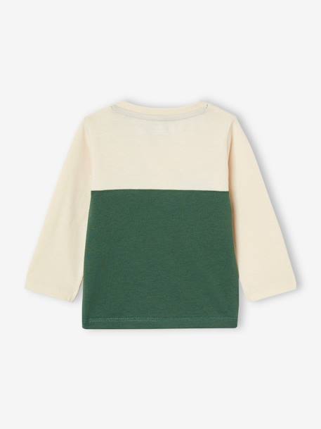 Baby Colorblock-Shirt aus Bio-Baumwolle, personalisierbar pekannuss+tannengrün 7