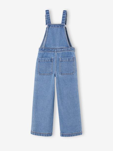 Weite Mädchen Jeans-Latzhose mit Kontrasteffekt mittelblau 4