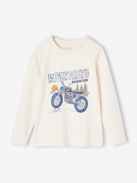 Jungen Shirt mit witzigem Sport-Print mittelblau+wollweiß 4