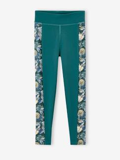 Maedchenkleidung-Sportbekleidung-Mädchen Sportleggings mit Blumenstreifen an den Seiten