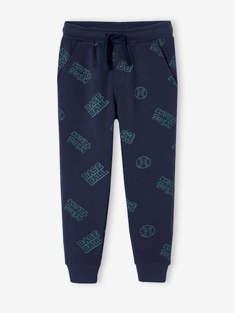 Jungen Joggpants mit Baseballprint und Dehnbund, Bundweite verstellbar nachtblau 1