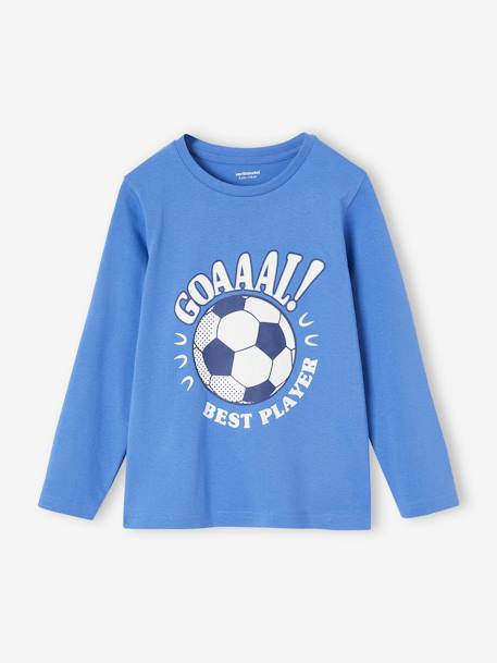 Jungen Shirt mit witzigem Sport-Print mittelblau+wollweiß 1