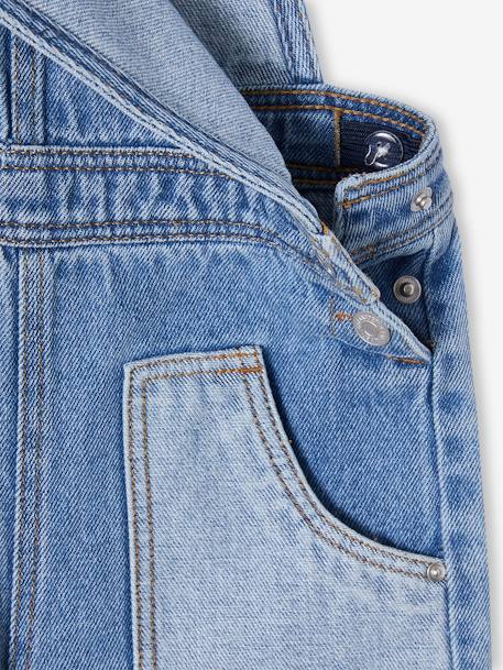 Weite Mädchen Jeans-Latzhose mit Kontrasteffekt mittelblau 6