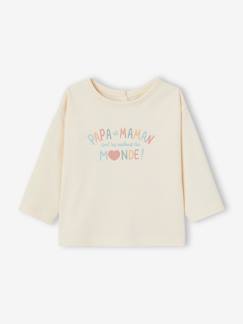 Babymode-Shirts & Rollkragenpullover-Baby Shirt mit Papa & Mama Botschaft, Bio-Baumwolle