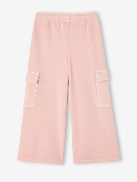 Weite Mädchen Joggpants anthrazit+pudrig rosa 6