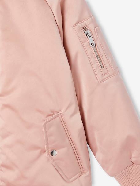 Glänzende Mädchen Bomberjacke mit Recycling-Polyester pudrig rosa 3