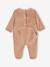 3er-Pack Baby Samt-Strampler BASIC Oeko-Tex camel+cappuccino+pudrig rosa 12