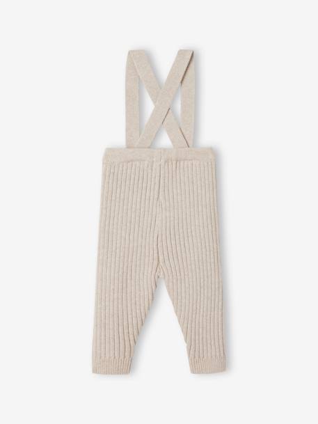 Baby Strickleggings mit Trägern Oeko-Tex beige meliert 2