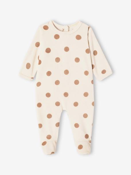 3er-Pack Baby Samt-Strampler BASIC Oeko-Tex camel+cappuccino+pudrig rosa 10