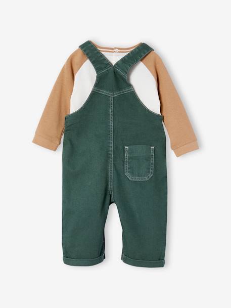 Jungen Baby-Set: Shirt & Latzhose aus Baumwolle tannengrün 5