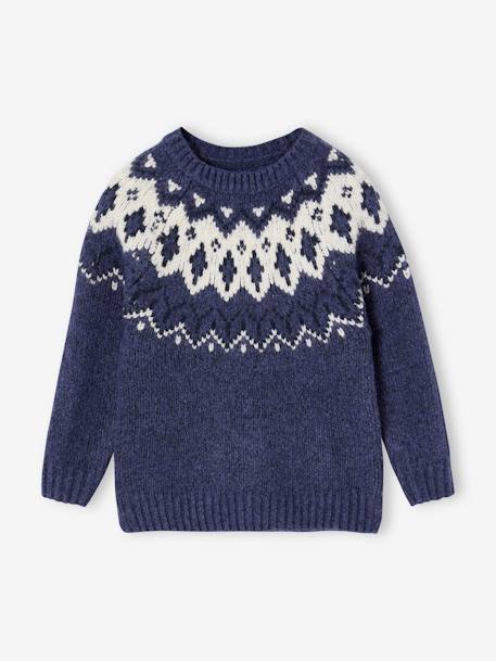 Jungen Jacquard-Pullover beige+schieferblau 8