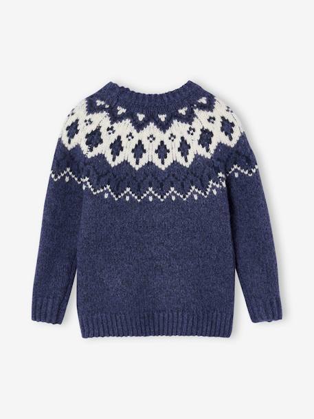 Jungen Jacquard-Pullover beige+schieferblau 9