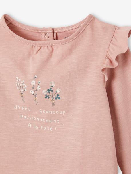 Mädchen Baby Shirt pudrig rosa+wollweiß 3