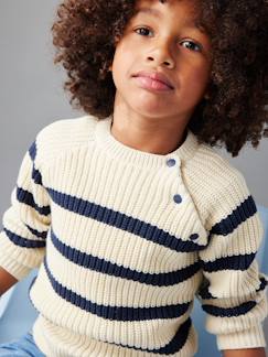 Jungenkleidung-Pullover, Strickjacken, Sweatshirts-Jungen Strickpullover mit Streifen Oeko-Tex