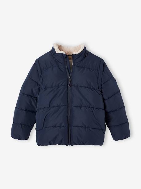 Jungen 2-in-1-Steppjacke mit Recycling-Polyester, Kapuze und Ärmel abnehmbar nachtblau 4