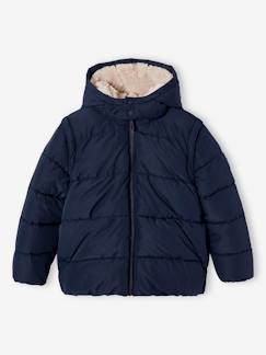 Jungenkleidung-Jungen 2-in-1-Steppjacke mit Recycling-Polyester, Kapuze und Ärmel abnehmbar