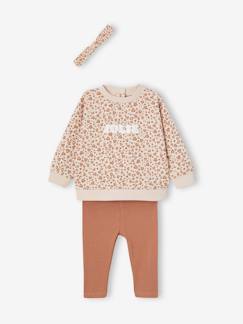 Babymode-Mädchen Baby-Set: Sweatshirt, Leggings & Haarband, personalisierbar