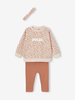 -Mädchen Baby-Set: Sweatshirt, Leggings & Haarband, personalisierbar