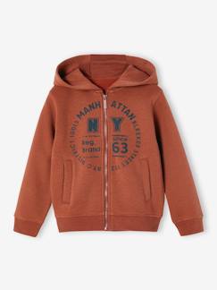 Jungenkleidung-Pullover, Strickjacken, Sweatshirts-Sweatshirts-Jungen Sport-Kapuzensweatjacke mit Reißverschluss BASIC