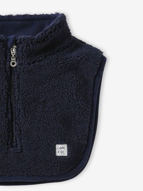 Jungen Halswärmer aus Teddyfleece schieferblau 2