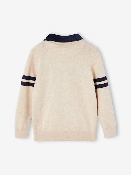 Jungen 2-in-1-Pullover mit Hemdkragen weiß meliert 2