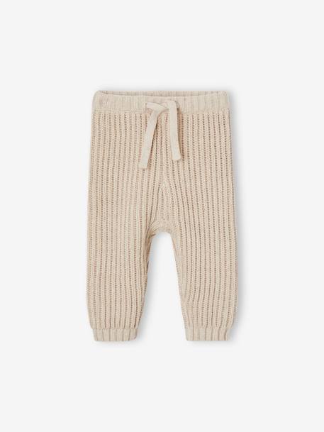 Unisex Baby-Set: Pullover, Strickhose & Wickelbody beige meliert 4