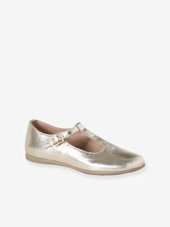 Kinderschuhe-Mädchenschuhe-Ballerinas & Slipper-Mädchen Leder-Ballerinas in Metallic-Optik