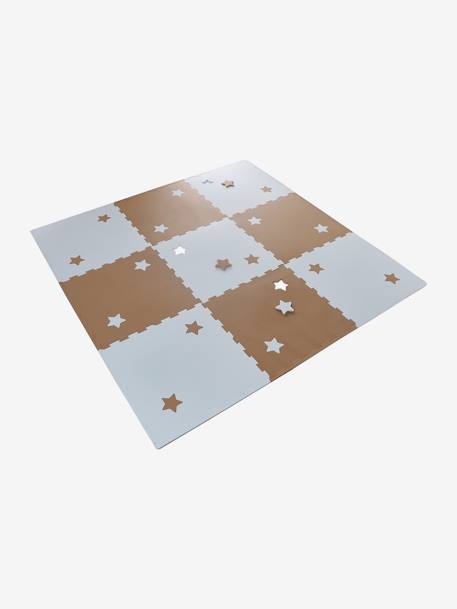 Große Kinderzimmer Puzzle-Spielmatte, 9 Teile weiß/braun sterne 4