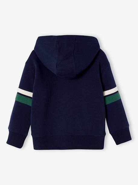 Jungen Kapuzensweatjacke mit Teddyfleece-Futter anthrazit+grün+marine 8