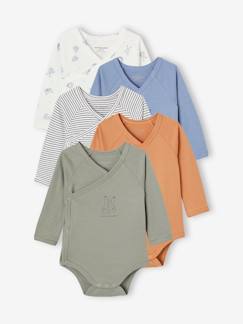 Babymode-5er-Pack Baby Langarm-Bodys mit Tieren, Bio-Baumwolle