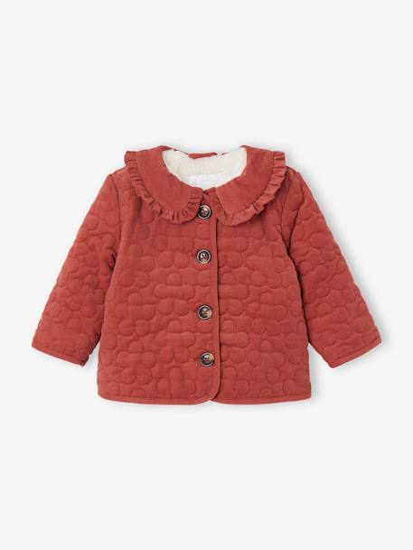 Gesteppte Baby Cordjacke mit Teddyfleece-Futter & Recycling-Polyester terrakotta 2