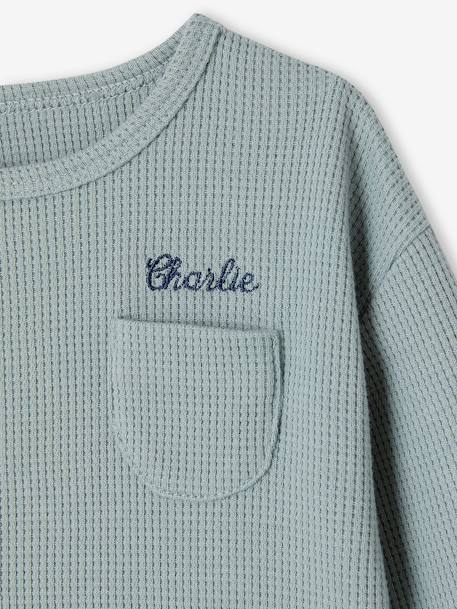 Baby Jacke aus Waffelpikee, personalisierbar salbeigrün 3