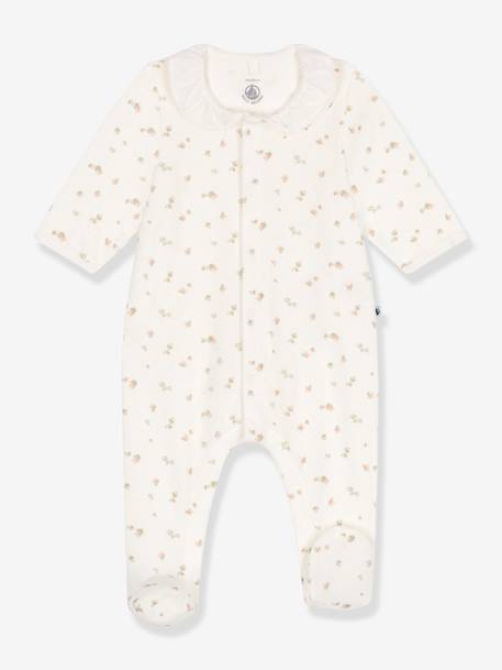 Baby Strampler mit Blumen PETIT BATEAU weiß 1