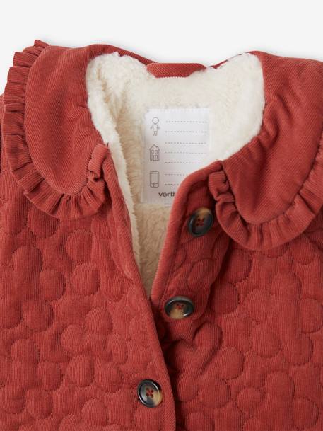 Gesteppte Baby Cordjacke mit Teddyfleece-Futter & Recycling-Polyester terrakotta 4