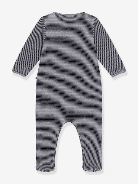 Baby Strampler mit Streifen PETIT BATEAU marine gestreift 2