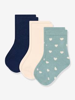 Babymode-Socken & Strumpfhosen-3er-Pack Baby Socken mit Herzen PETIT BATEAU OEKO-TEX®