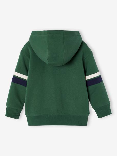 Jungen Kapuzensweatjacke mit Teddyfleece-Futter anthrazit+grün+marine 5